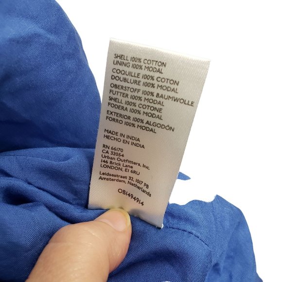 Anthropologie Maeve Cross Back Mini Dress Blue New Size - Picture 12 of 15